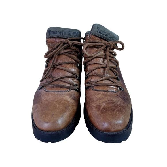 Timberland Boots Women’s 6.5 M Brown Hiking Genuine Leather Made In Italy Vtg - Picture 3 of 10